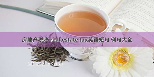 房地产税收 real estate tax英语短句 例句大全