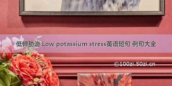 低钾胁迫 Low potassium stress英语短句 例句大全