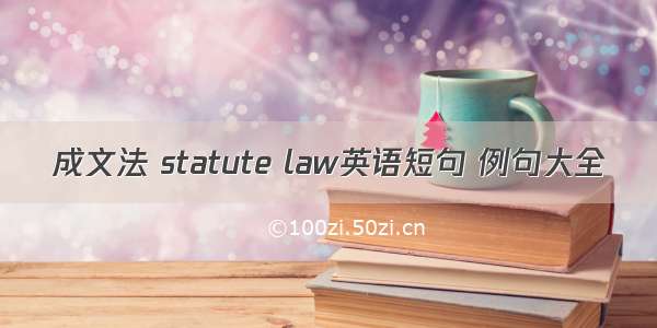 成文法 statute law英语短句 例句大全