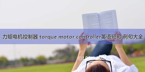 力矩电机控制器 torque motor controller英语短句 例句大全