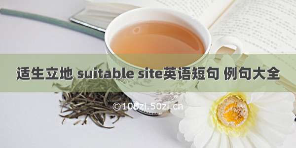 适生立地 suitable site英语短句 例句大全