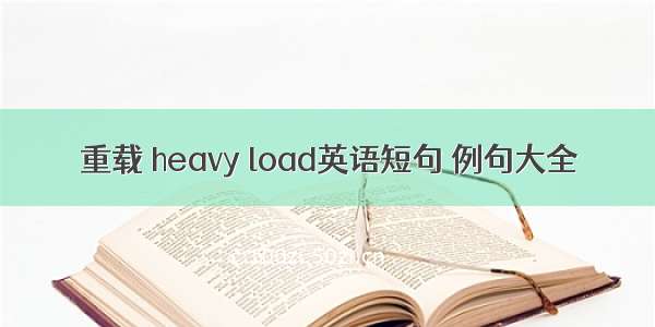 重载 heavy load英语短句 例句大全