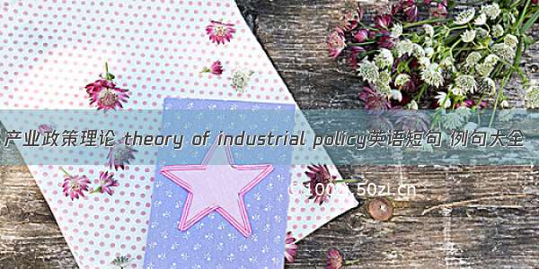 产业政策理论 theory of industrial policy英语短句 例句大全