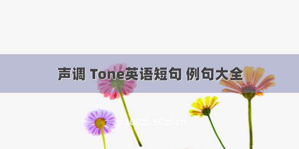 声调 Tone英语短句 例句大全