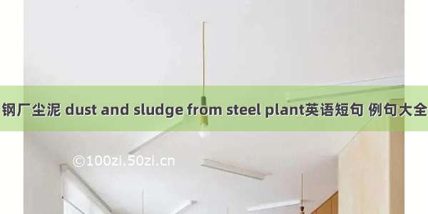 钢厂尘泥 dust and sludge from steel plant英语短句 例句大全