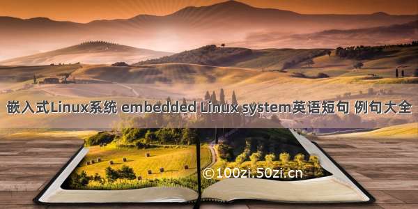 嵌入式Linux系统 embedded Linux system英语短句 例句大全