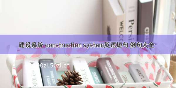 建设系统 construction system英语短句 例句大全