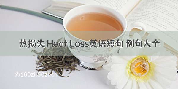 热损失 Heat Loss英语短句 例句大全