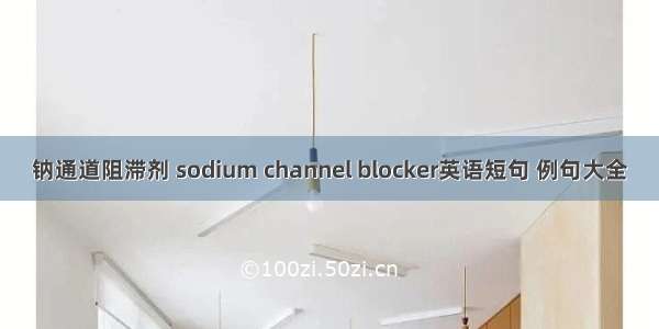 钠通道阻滞剂 sodium channel blocker英语短句 例句大全