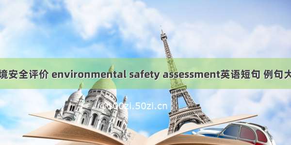 环境安全评价 environmental safety assessment英语短句 例句大全