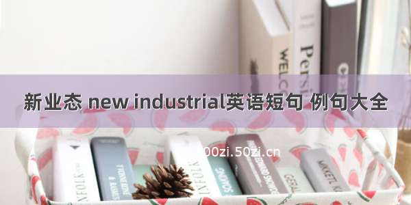 新业态 new industrial英语短句 例句大全