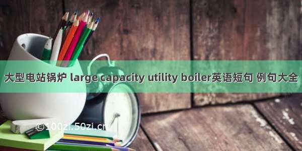 大型电站锅炉 large capacity utility boiler英语短句 例句大全