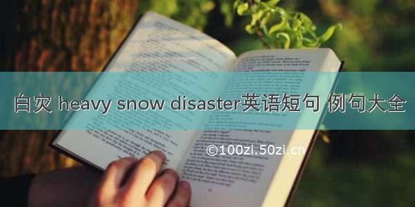 白灾 heavy snow disaster英语短句 例句大全