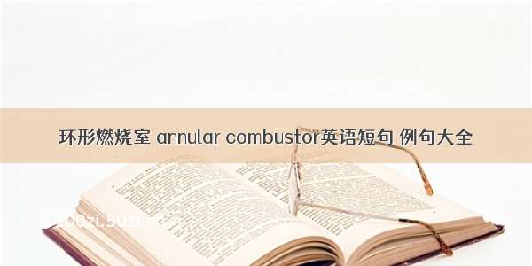 环形燃烧室 annular combustor英语短句 例句大全