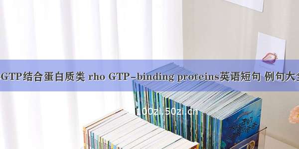 pGTP结合蛋白质类 rho GTP-binding proteins英语短句 例句大全