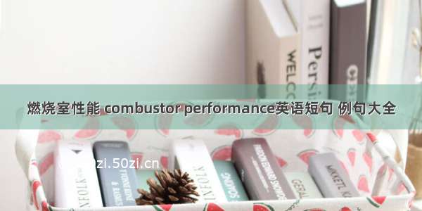 燃烧室性能 combustor performance英语短句 例句大全