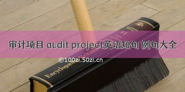 审计项目 audit project英语短句 例句大全