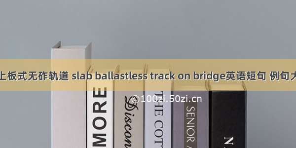 桥上板式无砟轨道 slab ballastless track on bridge英语短句 例句大全