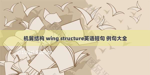 机翼结构 wing structure英语短句 例句大全
