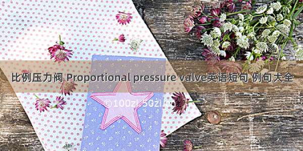 比例压力阀 Proportional pressure valve英语短句 例句大全