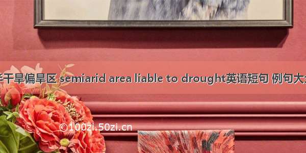 半干旱偏旱区 semiarid area liable to drought英语短句 例句大全