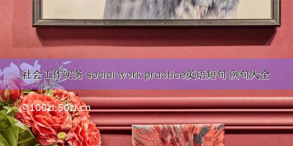 社会工作实务 social work practice英语短句 例句大全