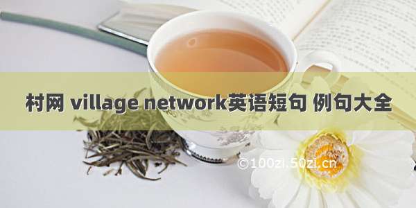 村网 village network英语短句 例句大全