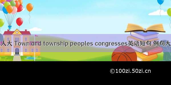 乡镇人大 Town and township peoples congresses英语短句 例句大全