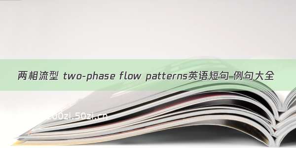 两相流型 two-phase flow patterns英语短句 例句大全