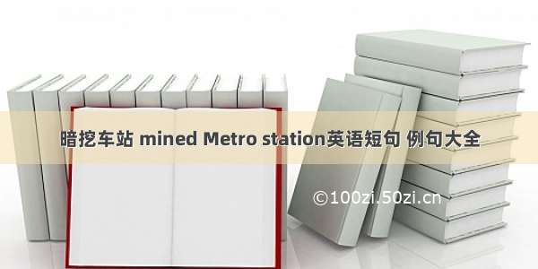 暗挖车站 mined Metro station英语短句 例句大全