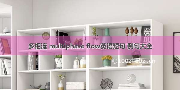 多相流 multiphase flow英语短句 例句大全