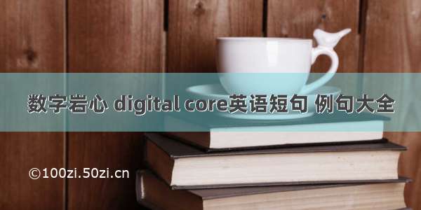 数字岩心 digital core英语短句 例句大全