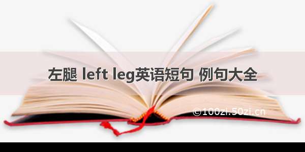 左腿 left leg英语短句 例句大全