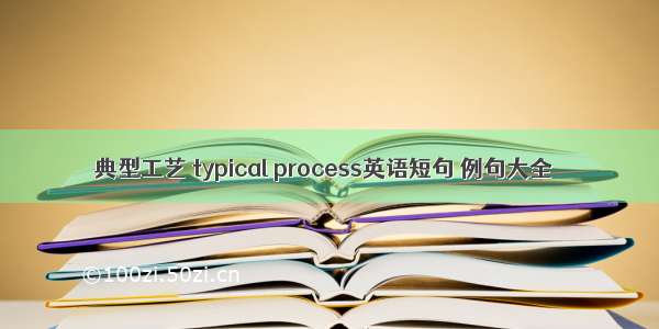 典型工艺 typical process英语短句 例句大全