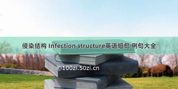 侵染结构 Infection structure英语短句 例句大全