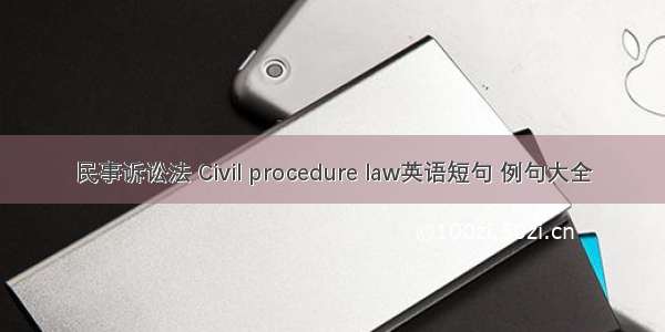 民事诉讼法 Civil procedure law英语短句 例句大全
