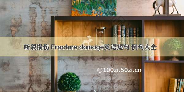 断裂损伤 Fracture damage英语短句 例句大全