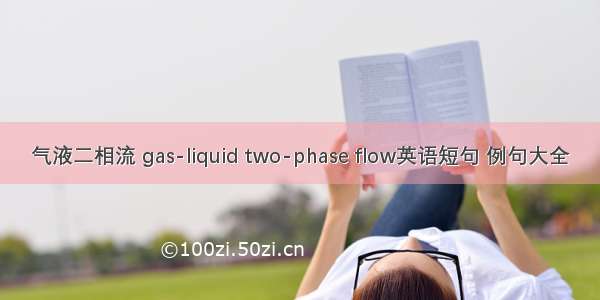 气液二相流 gas-liquid two-phase flow英语短句 例句大全