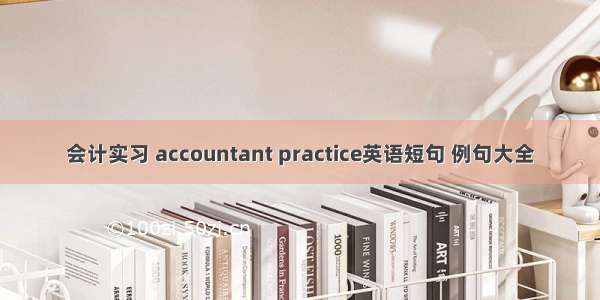 会计实习 accountant practice英语短句 例句大全