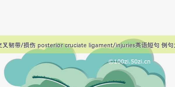 后交叉韧带/损伤 posterior cruciate ligament/injuries英语短句 例句大全