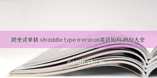 跨坐式单轨 straddle type monorail英语短句 例句大全