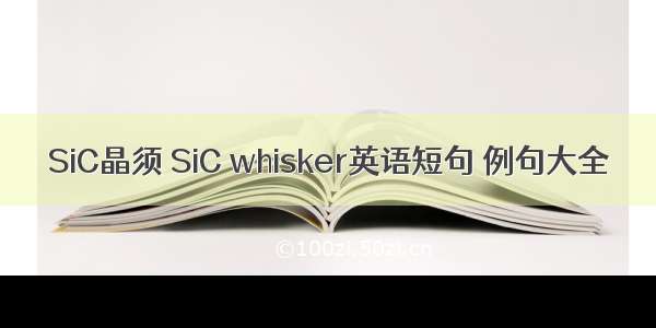 SiC晶须 SiC whisker英语短句 例句大全