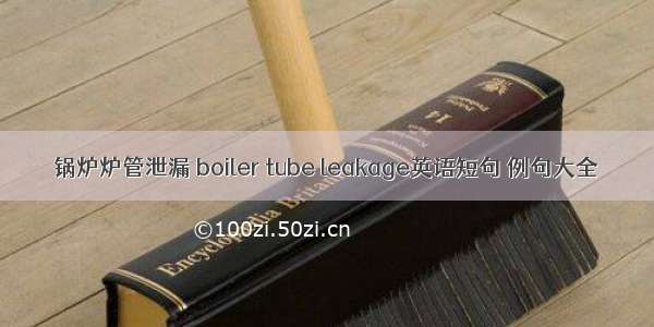 锅炉炉管泄漏 boiler tube leakage英语短句 例句大全