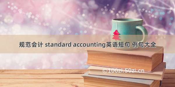 规范会计 standard accounting英语短句 例句大全