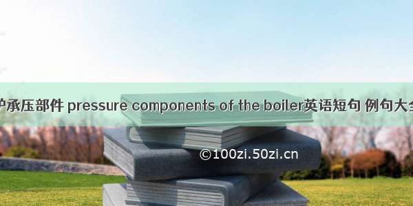 锅炉承压部件 pressure components of the boiler英语短句 例句大全