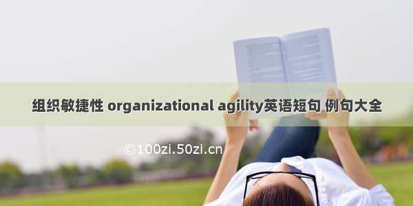 组织敏捷性 organizational agility英语短句 例句大全