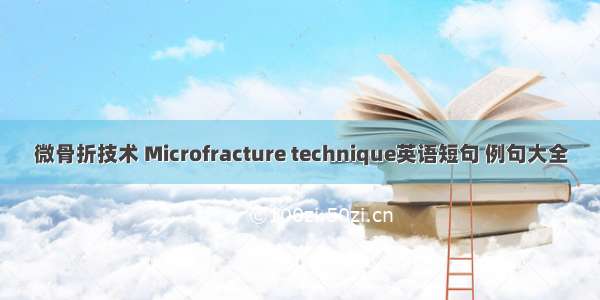 微骨折技术 Microfracture technique英语短句 例句大全