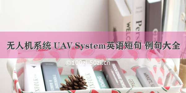 无人机系统 UAV System英语短句 例句大全