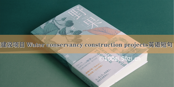 水利工程建设项目 Water conservancy construction projects英语短句 例句大全