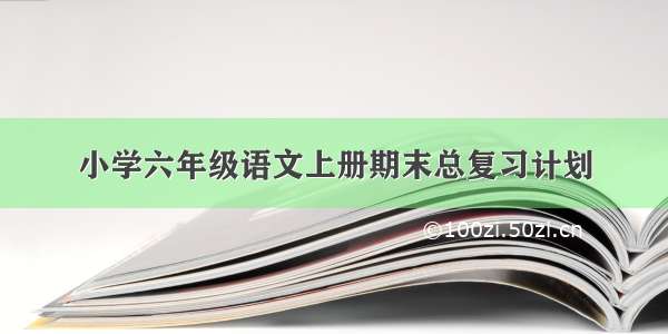 小学六年级语文上册期末总复习计划